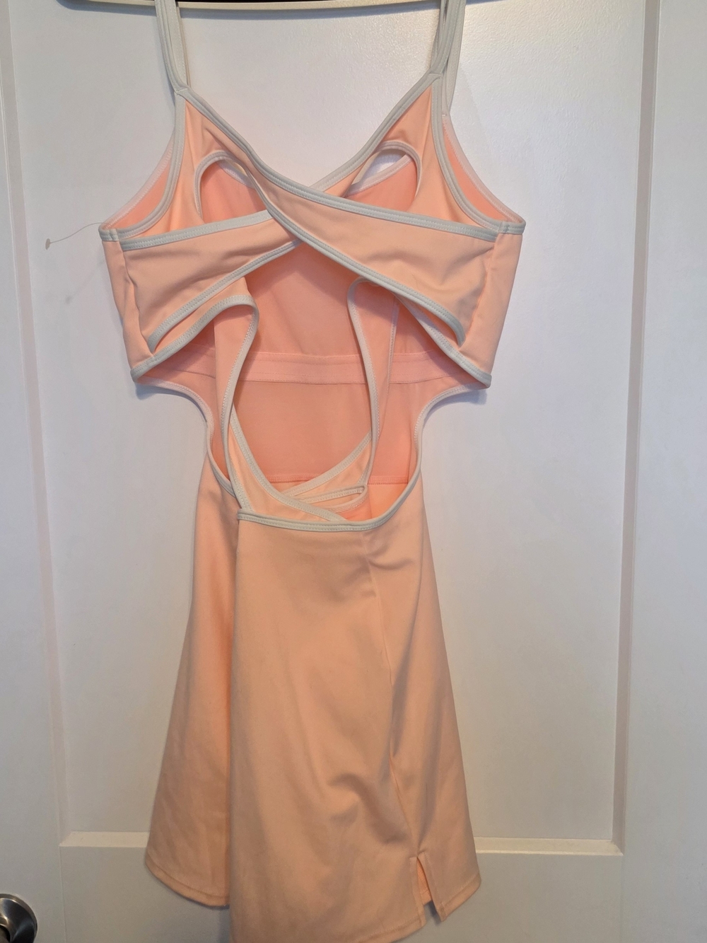 FP Movement by Free People Peach Mini Dress with Cream Trim - Picture 2 of 4